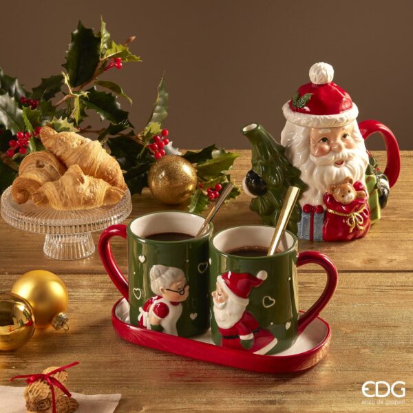 Cadeau de Noël-Set deux mugs avec soucoupe-EDG