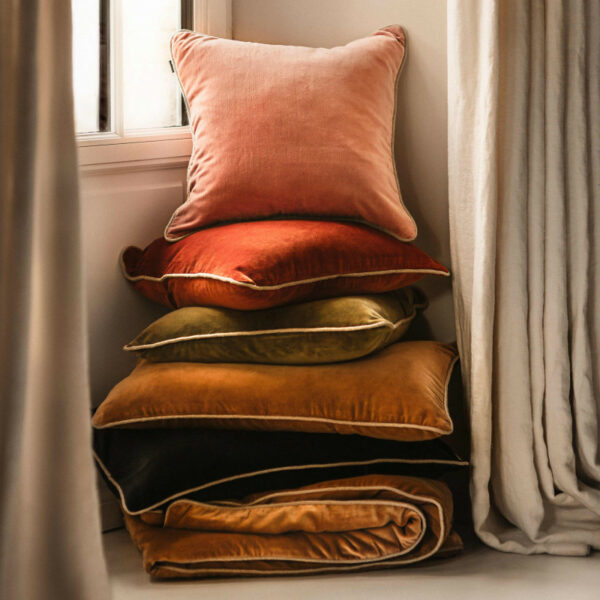 HAOMY Coussin New Delhi velours 45x45