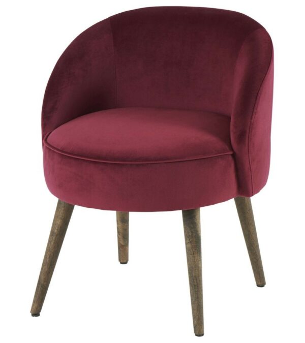 Fauteuil Honoré chaise basse Athezza en velours vert Empire 54x54x64cm-129 €