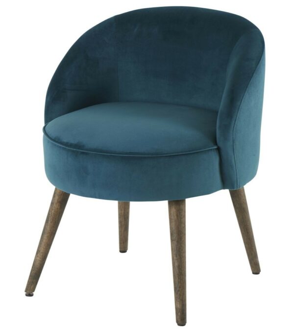 Fauteuil Honoré chaise basse Athezza en velours vert Empire 54x54x64cm-129 €