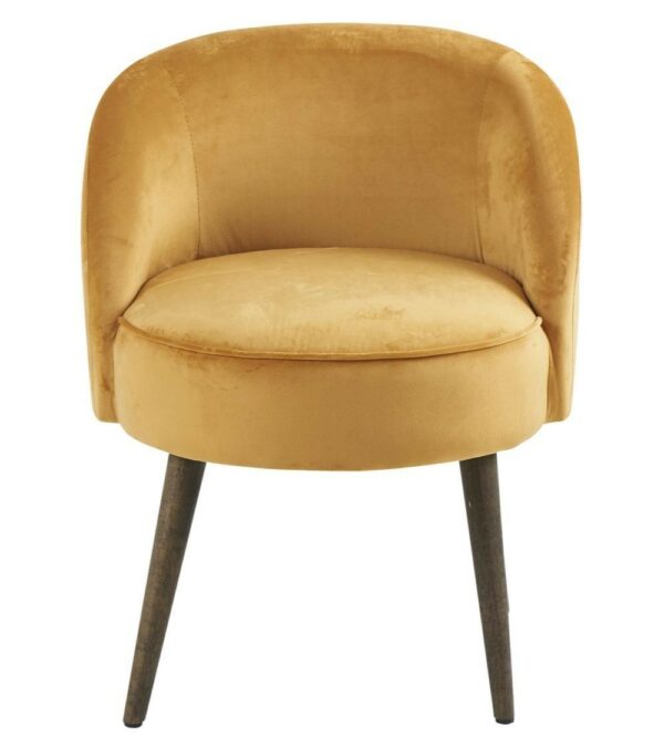 Fauteuil Honoré chaise basse Athezza en velours vert Empire 54x54x64cm-129 €