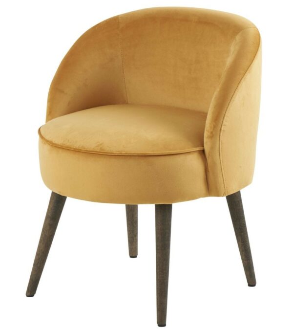 Fauteuil Honoré chaise basse Athezza en velours vert Empire 54x54x64cm-129 €