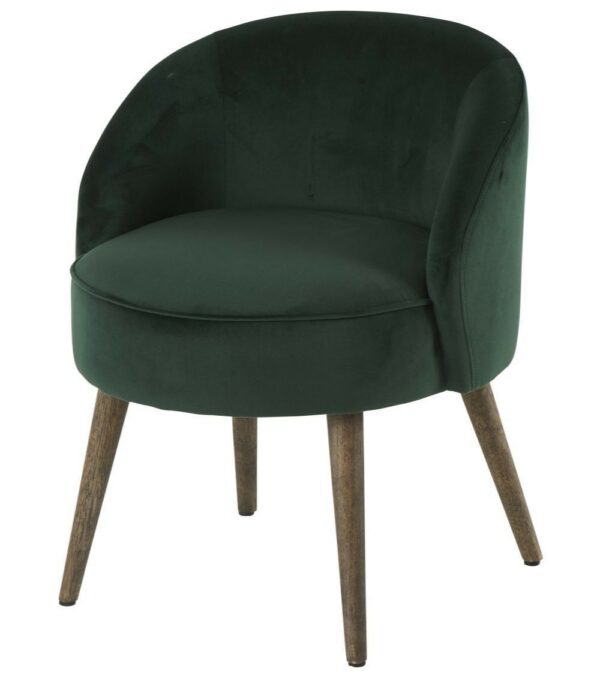 Fauteuil Honoré chaise basse Athezza en velours vert Empire 54x54x64cm-129 €