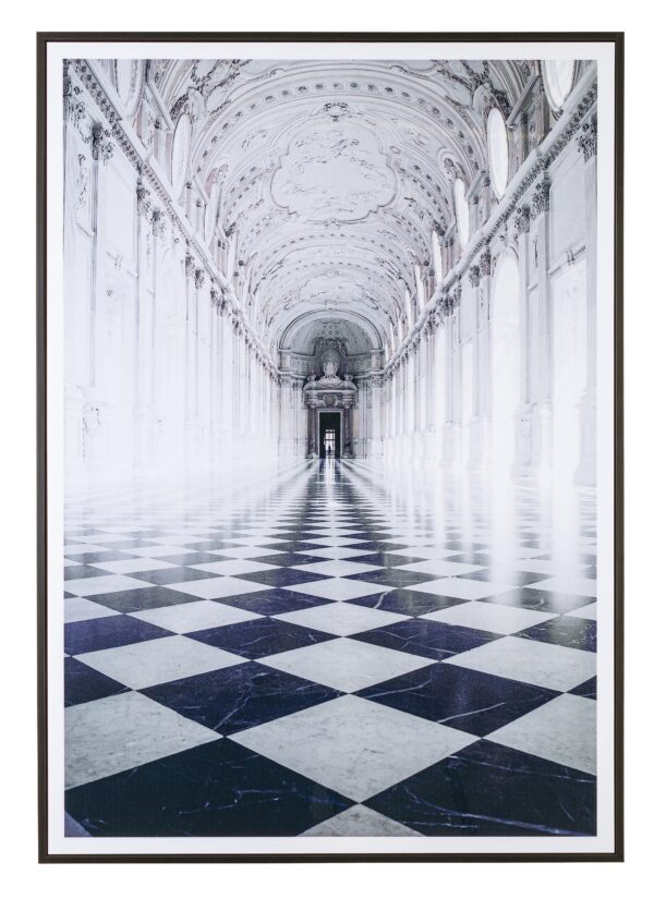 Tableau damier noir et blanc brillant-Bizzotto